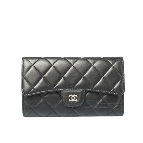 chanel monaco blck leather wallet|chanel wallets for sale.